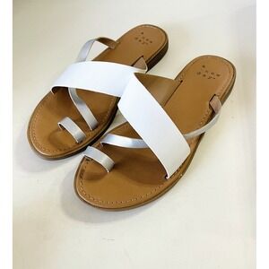 Womens Sandals Toe Ring Slip On Open Toe A New Day‎ Brown White Size 5